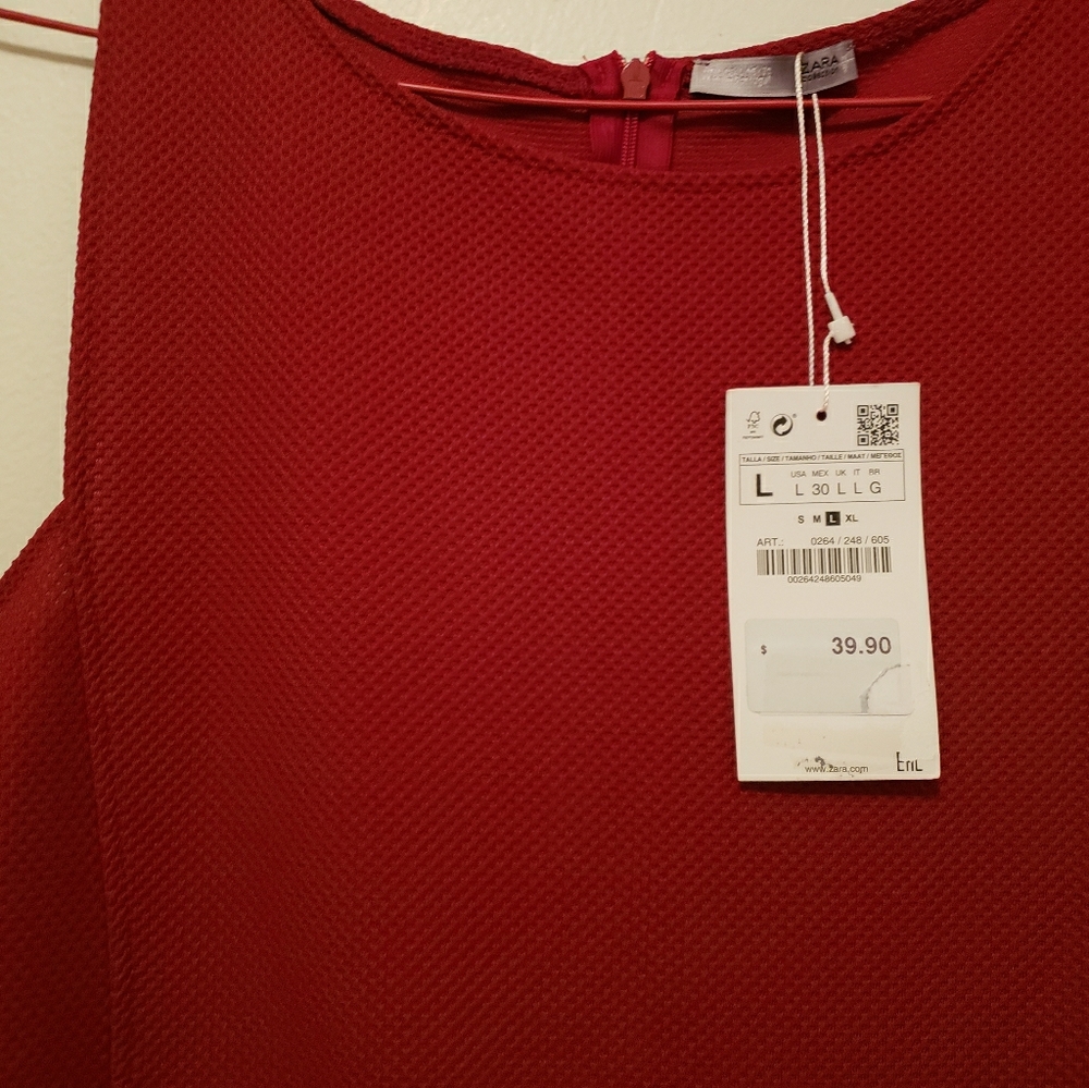 Zara Red Crop Jumpsuit